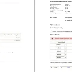 Podsumowanie transakcji zamiany obligacji, gdzie klient ma za mało obligacji do zamiany. Obliczenia uwzględniają podatek od obligacji.