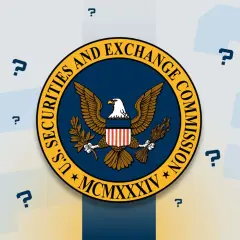 Herb USA SEC (Securities and Exchange Commission) otoczony znakami zapytania. Co to za instytucja?