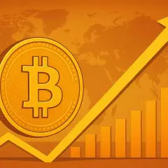 Złoty symbol Bitcoina i rosnący wykres. Zastanawiasz się, ile pieniędzy zainwestować w bitcoin?
