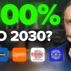 Mężczyzna zastanawia się nad potencjałem inwestowania w startupy, widząc wzrost o +100% do 2030 roku.