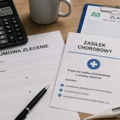 Dokumenty dotyczące zasiłku chorobowego z umowy zlecenia, w tym zwolnienie lekarskie (L4).