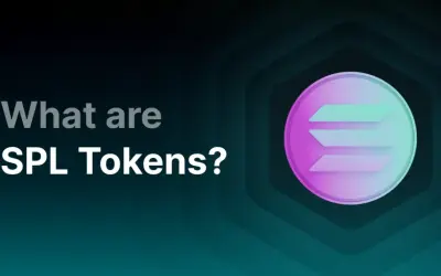 Co to są tokeny SPL? Grafika przedstawia logo Solana i pytanie o tokeny SPL, które są standardem na tej blockchainie.