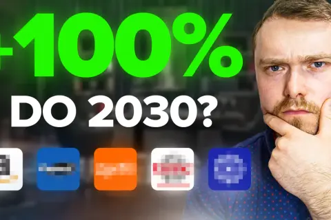 Mężczyzna zastanawia się nad potencjałem inwestowania w startupy, widząc wzrost o +100% do 2030 roku.