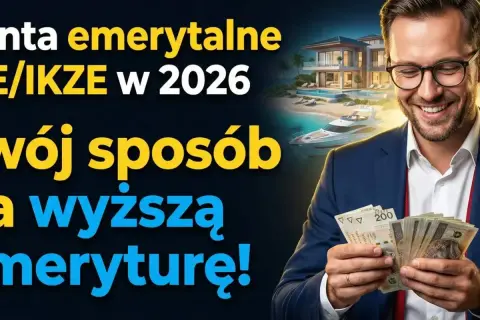 Uśmiechnięty mężczyzna z pieniędzmi, wizja luksusowej emerytury. Dowiedz się, gdzie najlepiej odkładać pieniądze na emeryturę, by zapewnić sobie komfort.