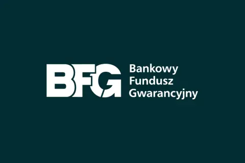 Logo BFG - Bankowy Fundusz Gwarancyjny. To instytucja, która chroni depozyty w bankach.