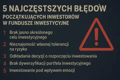 5 błędów początkujących inwestorów: brak celu, ignorowanie ryzyka, zwlekanie, brak dywersyfikacji portfela, emocje. Unikaj ich, budując swoje portfolio.