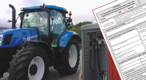 Nowy traktor i formularz wniosku o zwrot akcyzy za paliwo rolnicze 2026.