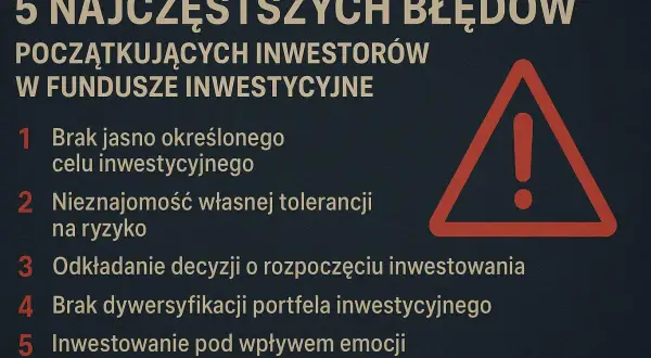 5 błędów początkujących inwestorów: brak celu, ignorowanie ryzyka, zwlekanie, brak dywersyfikacji portfela, emocje. Unikaj ich, budując swoje portfolio.
