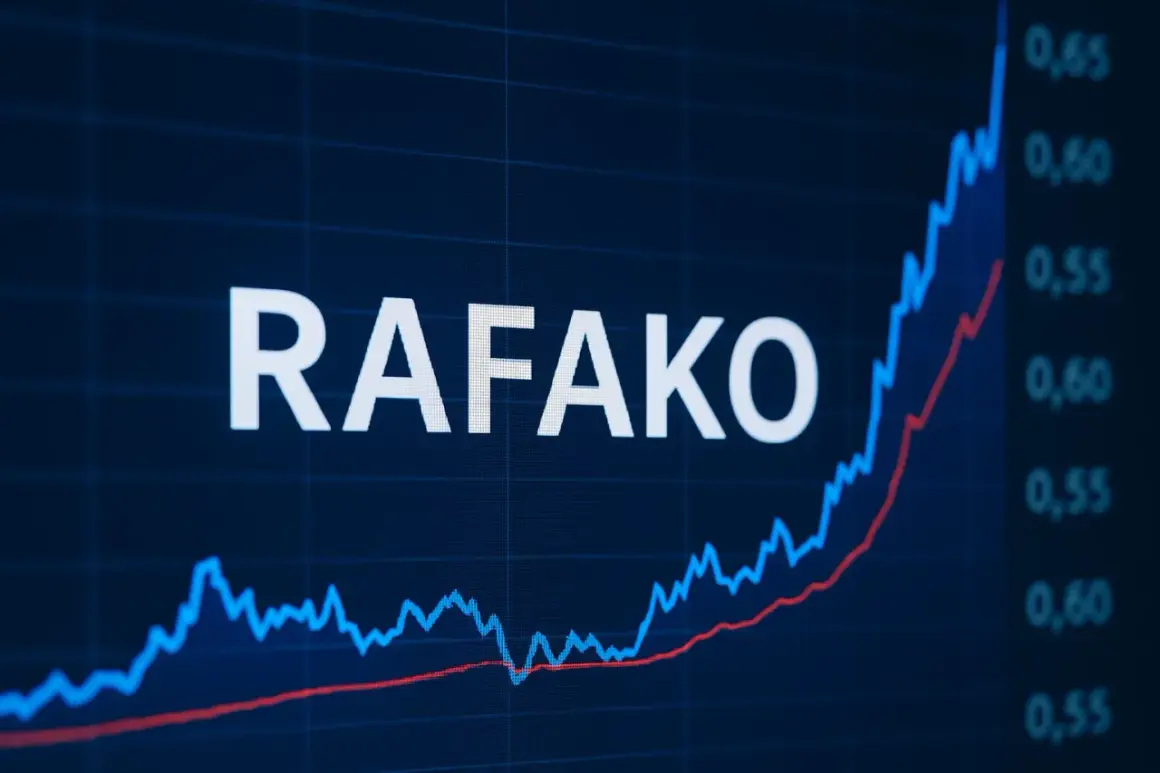 Wykres przedstawiający wzrost notowań RAFAKO. Widać dynamiczny wzrost kursu akcji, co może być dobrym sygnałem dla inwestorów.