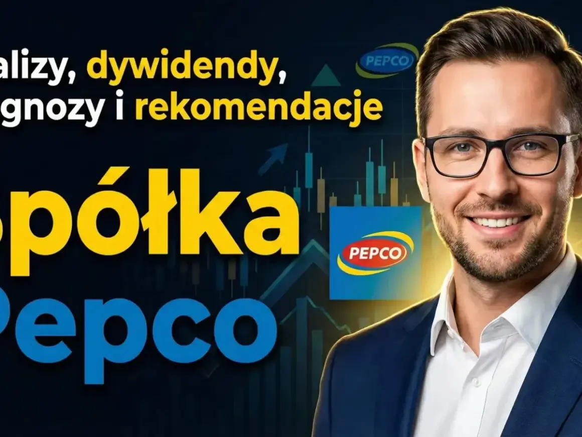 Analiza spółki Pepco: prognozy i rekomendacje. Mężczyzna w garniturze z logo Pepco.