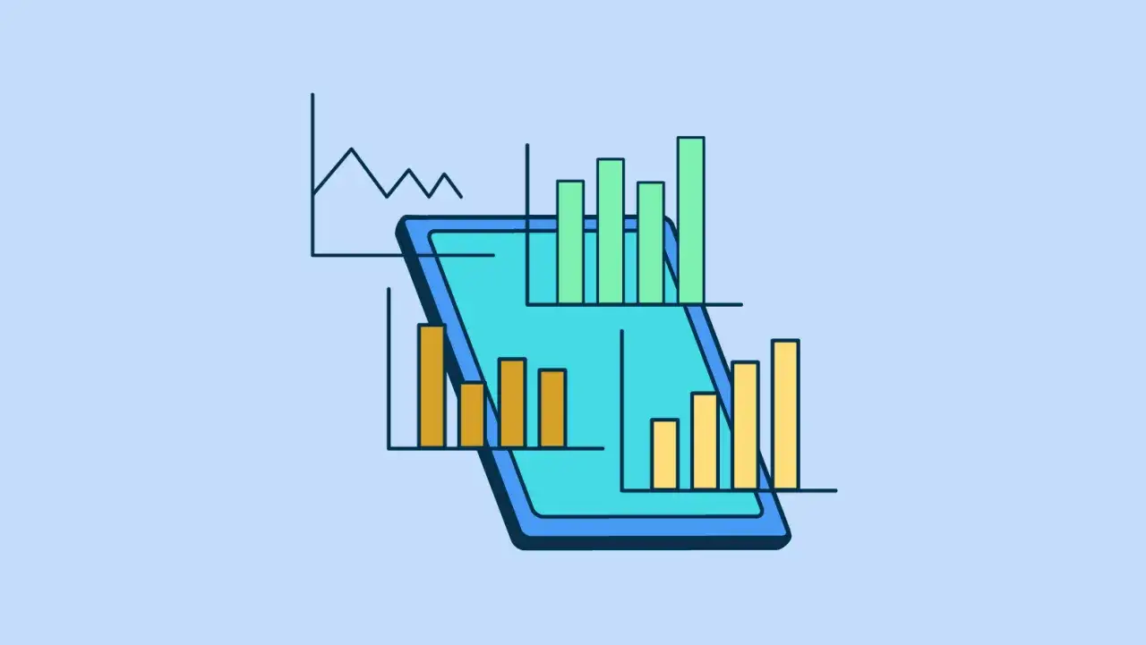 Graficzne przedstawienie analizy danych i trendów, kluczowe dla business intelligence.