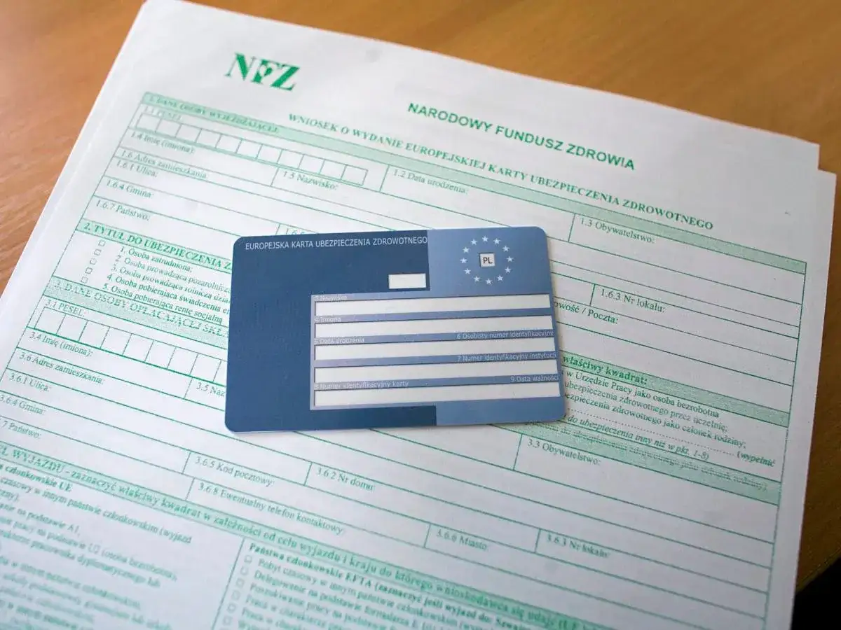 Wniosek o wydanie Europejskiej Karty Ubezpieczenia Zdrowotnego. Wpisz dane do Narodowego Funduszu Zdrowia.