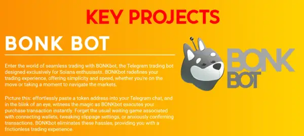 BONK Bot to bot do handlu na Telegramie dla entuzjastów Solana. Ułatwia transakcje kryptowalutowe, odpowiadając na pytanie: co to jest kryptowaluta bonk.